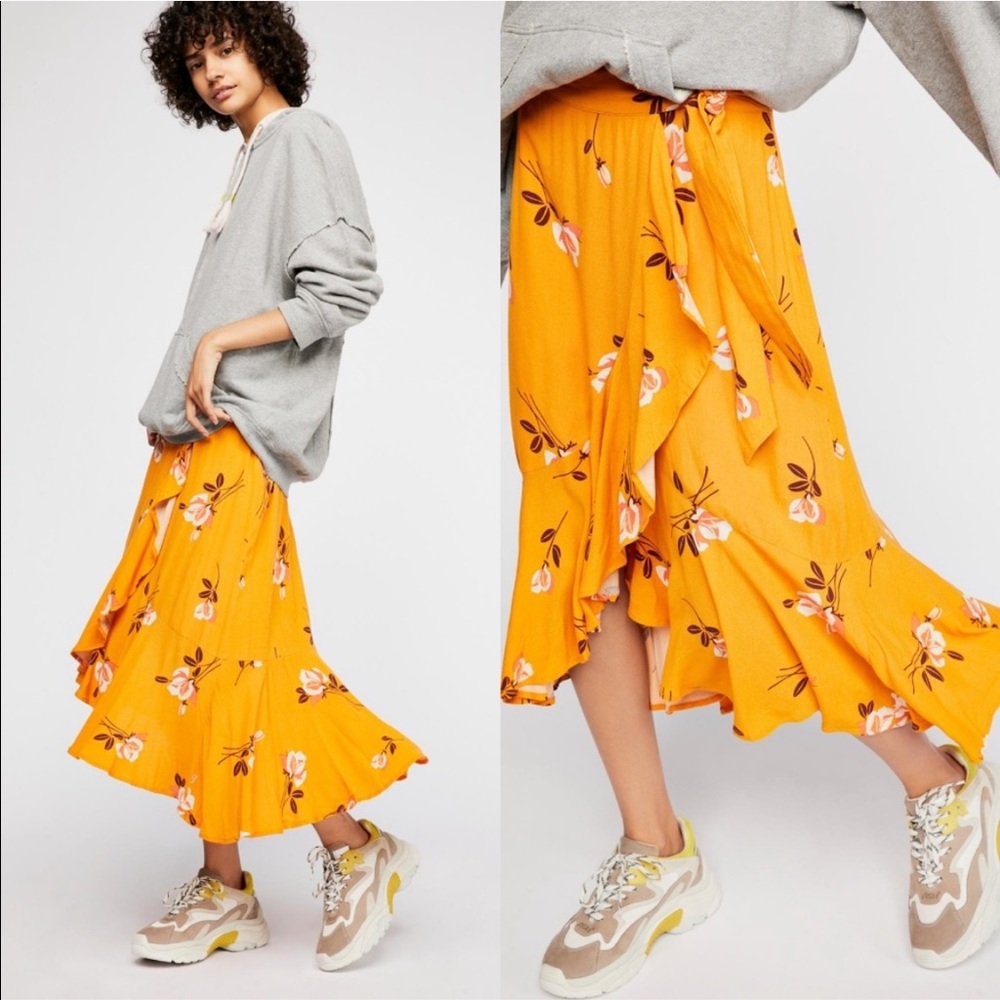 Free People Heart Of The City Wrap Skirt Sz 4